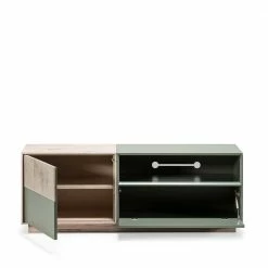 Zweifarbiges TV Board Mit Gerätefach - Ajevos -Lana Sales zweifarbiges tv board mit geraetefach klappe schublade ajevos 02