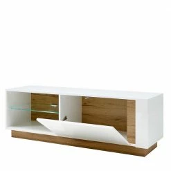 Zweifarbiges TV Board Mit Klappe - Myrda -Lana Sales zweifarbiges tv board mit klappe in weiss dekor wildeiche myrda 04