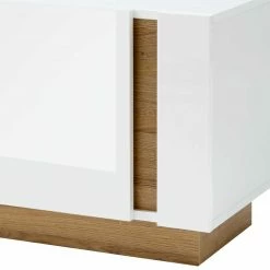 Zweifarbiges TV Board Mit Klappe - Myrda -Lana Sales zweifarbiges tv board mit klappe in weiss dekor wildeiche myrda 05